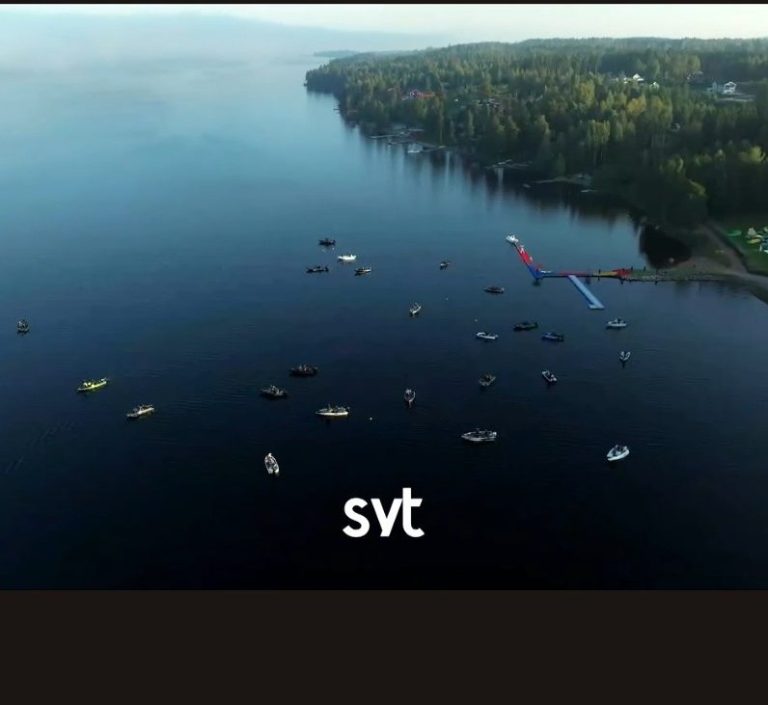 Drönarvy från SVT´s program Abborremästarna!